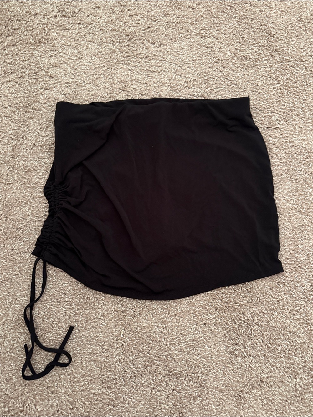 Windsor Black Asymmetrical Drawstring Skirt